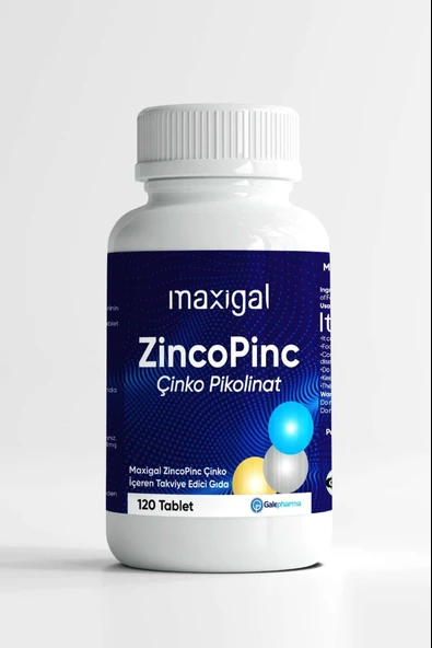 Maxigal Zincopinc Çinko Vitamin 15 mg 120 Tablet ürün görseli 1