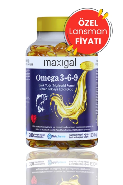 Maxigal Omega-3-6-9 200 Kapsül ürün görseli 1