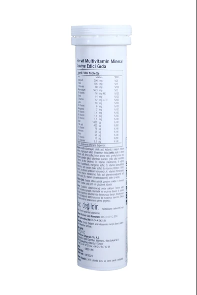Ocean Efervit Vitamin Mineral 20 Efervesan Tablet - Resim 2
