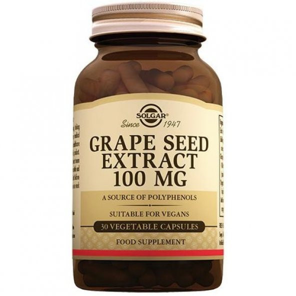Solgar Grape Seed Extract 100 mg 30 Kapsül ürün görseli 1