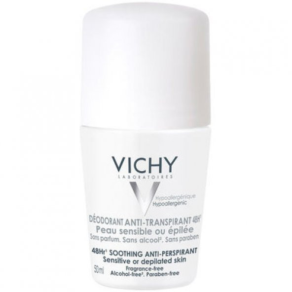 Vichy Deodorant Hassas ve Epilasyon Yapılmış Ciltler için 48 Saat Etkili Roll-On 50 ml ürün görseli 1