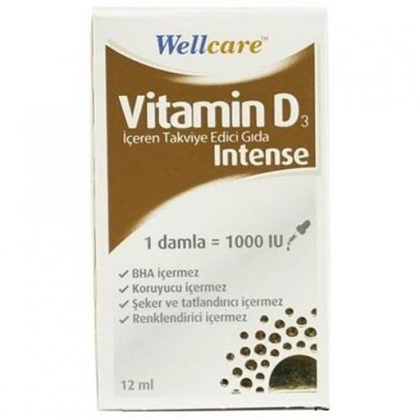 Wellcare Vitamin D3 Intense 1000 IU 12 ml ürün görseli 1
