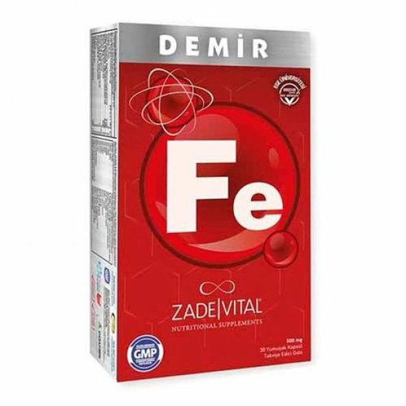 Zade Vital Iron Fe 30 Kapsül ürün görseli 1