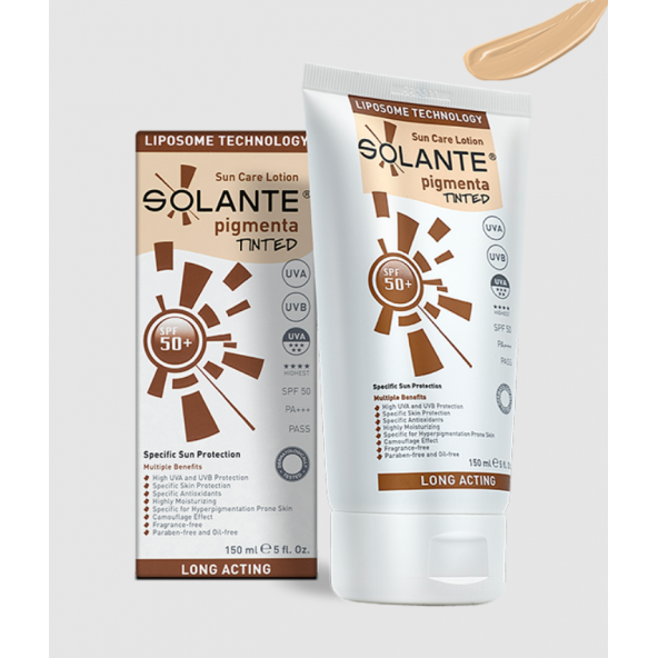 Solante Güneş Losyonu Pigmenta Tinted Lekeli Ciltler Spf 50+ 150 ml ürün görseli 1