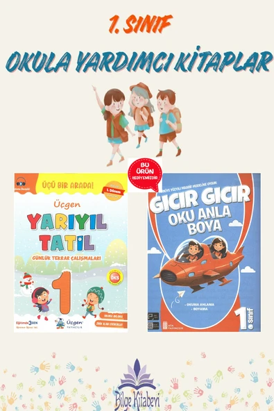 Üçgen 1. Sınıf Yarıyıl Tatil Kitabı (1.Dönem Konularını Kapsar)- Oku Anla Boya Hediyeli ürün görseli 1
