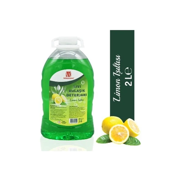 Worldchem Sıvı Bulaşık Deterjanı Limon Işıltısı Yeşilim 2 Lt ürün görseli 1