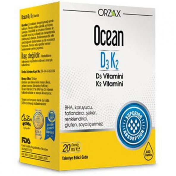 Ocean D3K2 Damla 20 ml ürün görseli 1