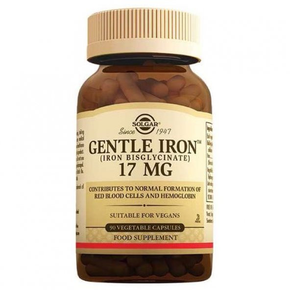 Solgar Gentle Iron 17 mg 90 Kapsül ürün görseli 1