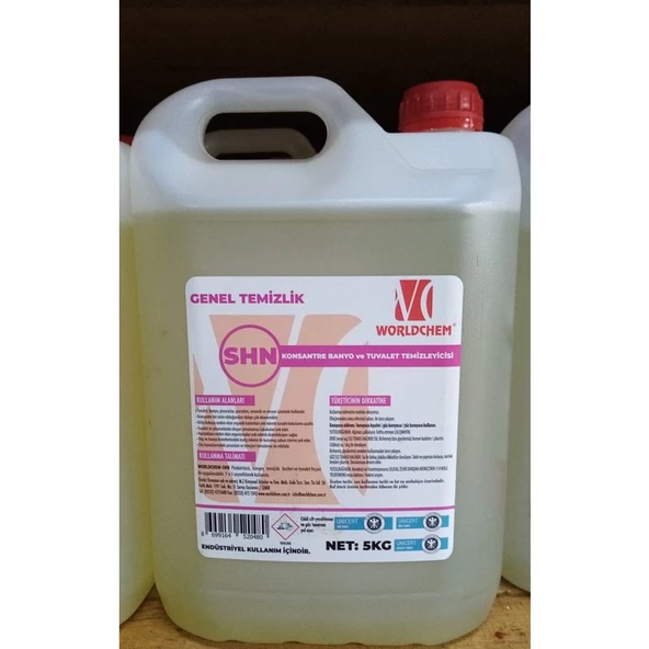 Worldchem Shn Konsantre Fayans ve Tuvalet Temizleyici 5KG 1/45su ürün görseli 1