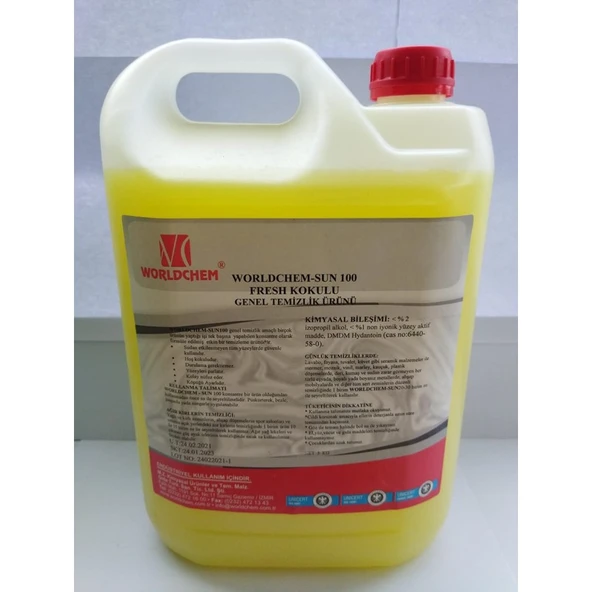 Worldchem SUN100 Fresh Kokulu Genel  Temizlik Ürünü  5 Litre ürün görseli 1