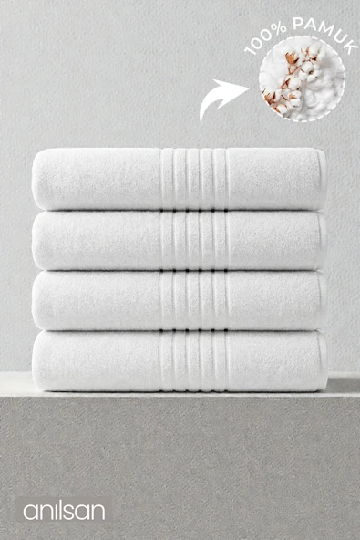 4'lü Strip Banyo Havlusu - 70x140 Cm, 475 Gr, %100 Pamuk, Spa Ve Otel Havlusu ürün görseli 1