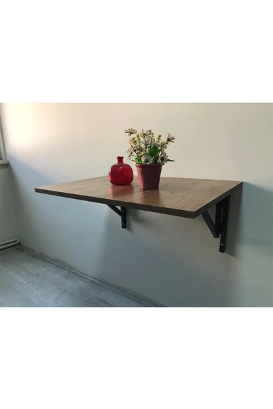 adımshops Duvara Monte Katlanır Sehpa Çay Seti sehpa Balkon ve Teras sehpası 50x70cm ürün görseli 1