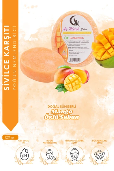 Sabun Mango Özlü - Doğal Banyo Süngerli Sabun ürün görseli 1