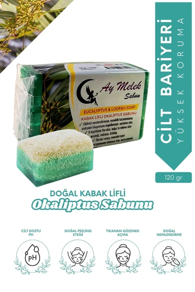 Okaliptüs Özlü Kabak Lifli Doğal Güzellik Sabunu Cilt Kırışıklık Önleyici Etkili ürün görseli 1