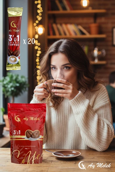 3`ü Bir Arada Tek Kullanımlık 300gr. Katkısız Doğal Çözünebilir Hazır Kahve ürün görseli 1