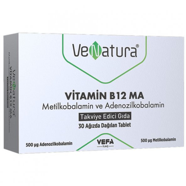 Venatura Vitamin B12 MA Metilkobalamin ve Adenozilkobalamin 30 Tablet ürün görseli 1