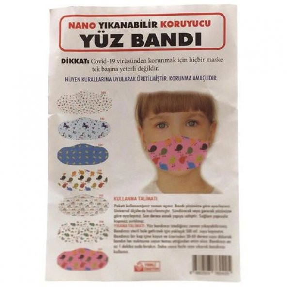 Nano Yıkanabilir Koruyucu Bez Maske Çocuk 12li ürün görseli 1