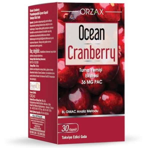 Ocean Cranberry Turna Yemişi Ekstresi 36 mg Pac 30 Kapsül ürün görseli 1