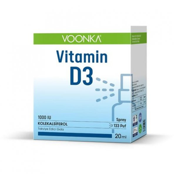 Voonka Vitamin D3 1000 IU Yetişkin Sprey 20 ml ürün görseli 1