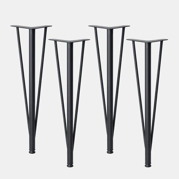 Üçgen 4 ADET Siyah 71 cm Metal Masa Sehpa Ayağı Dayanıklı Mobilya Destek Yükseltici Ayak Modern ürün görseli 1