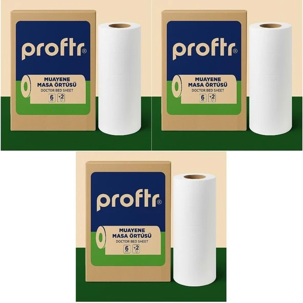 Proftr Muayene Sedye Masa Örtüsü Çift Katlı 50*25CM 50 Metre 18 Li Set (3KL*6) ürün görseli 1