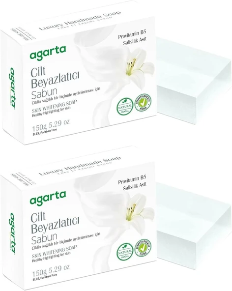Agarta El Yapımı Doğal Sabun 150GR Cilt Beyazlatıcı (2 Li Set) ürün görseli 1