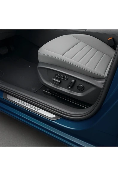 TAURUSPOWER VW Passat Krom Kapı Eşiği 4 Parça – Paslanmaz Çelik + ABS Çerçeve - Resim 2