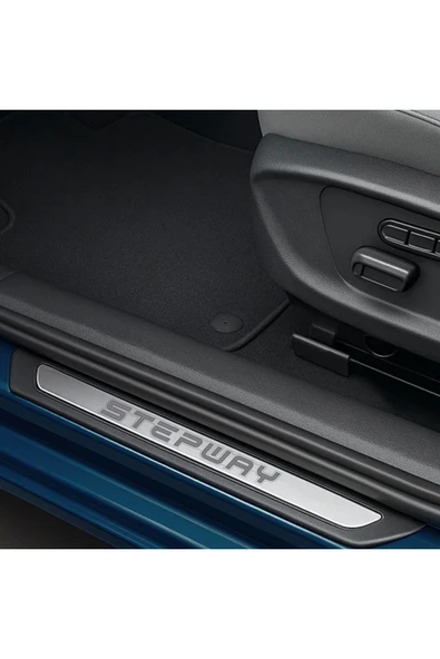 TAURUSPOWER Dacia Sandero Stepway 2012–2019 Uyumlu Krom Kapı Eşiği 4 Parça – Paslanmaz Çelik ABS Çerçeve ürün görseli 1