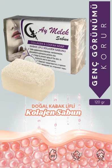 Kalojen Özlü Doğal Kabak Lifli Güzellik Sabunu Cilt Kırışıklık Önleyici Etkili ürün görseli 1