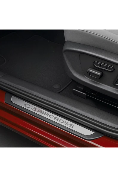 TAURUSPOWER Citroën C3 Aircross 2017 Üzeri Uyumlu Krom Kapı Eşiği 4 Kapı – Paslanmaz Çelik ABS Çerçeve (Yazılı) ürün görseli 1