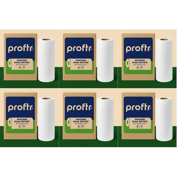Proftr Muayene Sedye Masa Örtüsü Çift Katlı 50*25CM 50 Metre 36 Lı Set (6KL*6) ürün görseli 1