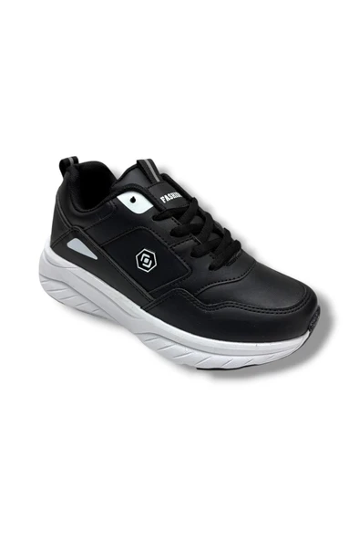 Queen Step 2105-26 Cilt Deri Anatomik Kadın Sneaker Siyah Beyaz 36-40 ürün görseli 1