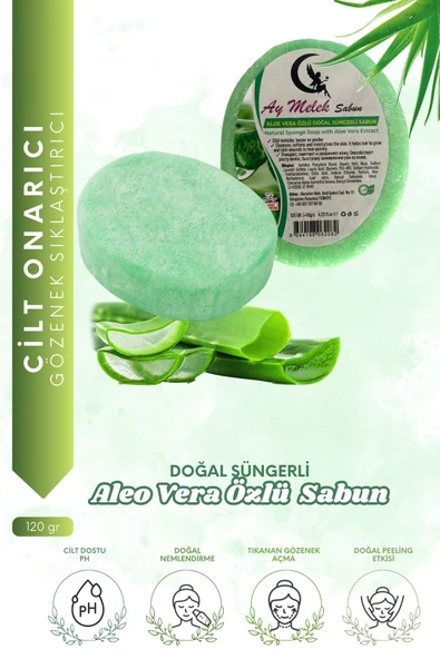 Aloe Vera Özlü Süngerli Doğal Güzellik Sabunu Cilt Kırışıklık Önleyici Etkili ürün görseli 1