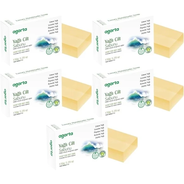 Agarta El Yapımı Doğal Sabun 150GR Yağlı Cilt (5 Li Set) ürün görseli 1