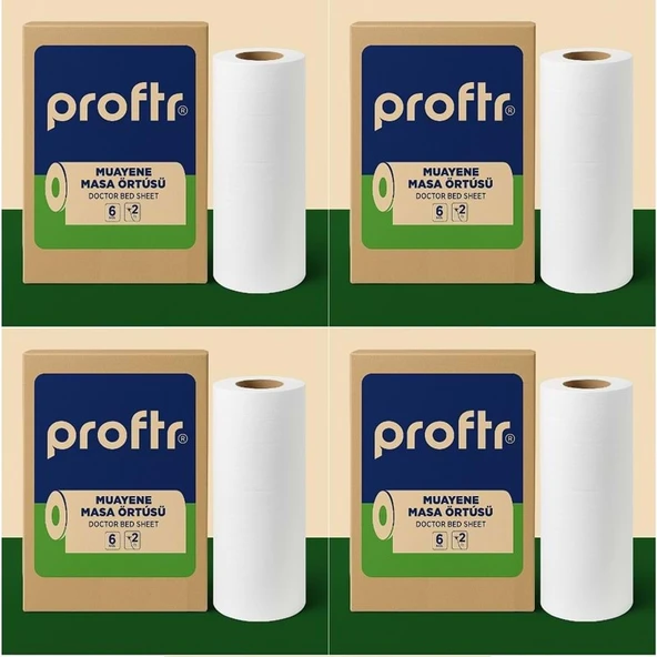 Proftr Muayene Sedye Masa Örtüsü Çift Katlı 50*25CM 50 Metre 24 Lü Set (4KL*6) ürün görseli 1