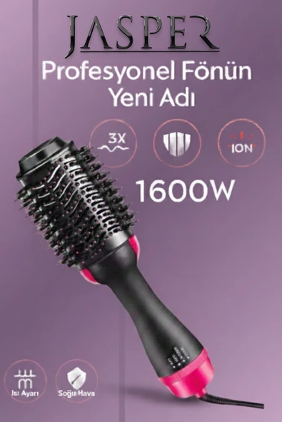Jasper 1600 W Saç Şekillendirici Ve Saç Düzleştirici Fön Tarağı ürün görseli 1