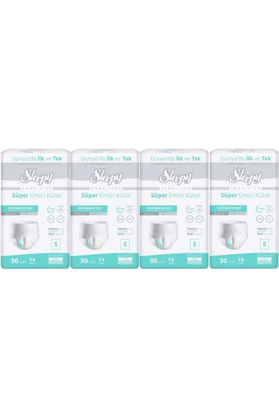 Sleepy Hasta Bezi Yetişkin Emici Külot S - Küçük - Small 120 Adet (4PK*30) ürün görseli 1