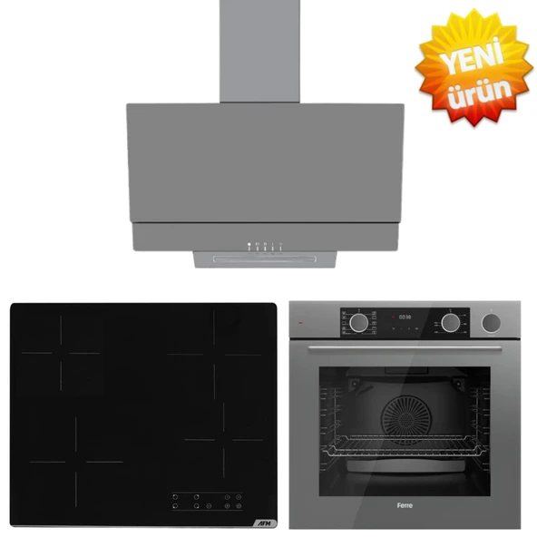 Ferre ve AFM Tech Markalı / GENO / FRYART Elektrikli Vitro. Ankastre Set ( XE64CPR + V6-04 + FM3301) ürün görseli 1