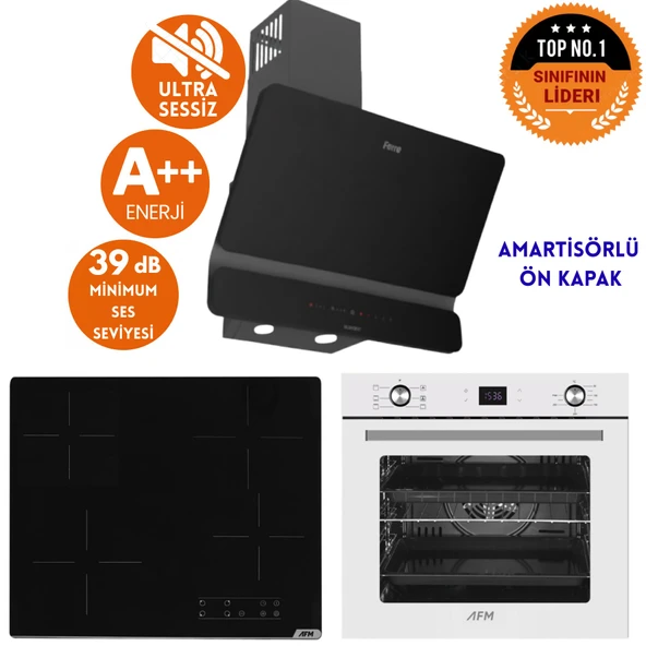 Ferre ve AFM Tech Markalı / INTER  Sessiz Elektrik Vitro. Ankastre Set (D080-SA + V6-04 + FM7701 ) ürün görseli 1