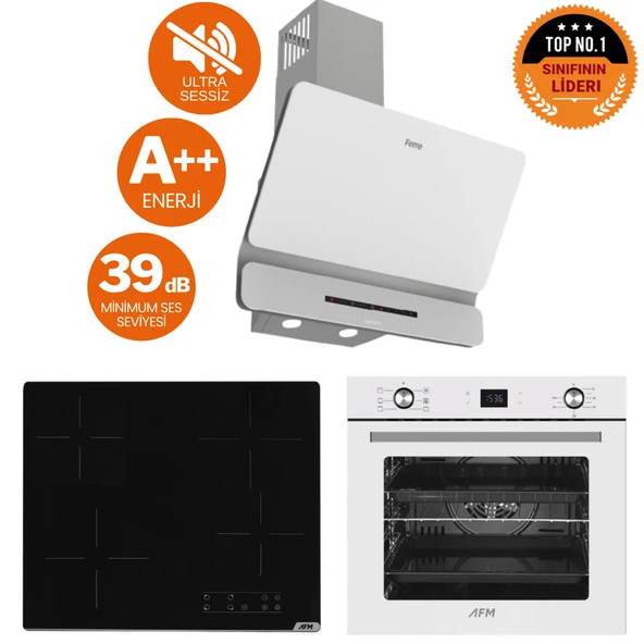 Ferre ve AFM Tech Markalı /Seta Elektrikli Vitro. Sessiz Ankastre Set (D081-SA + V6-04 + FM7701) ürün görseli 1