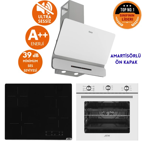 Ferre ve AFM Tech Markalı / ONE Sessiz Elektrik Vitro. Ankastre Set (D081 -SA + V6-04 + FM7601 ) ürün görseli 1