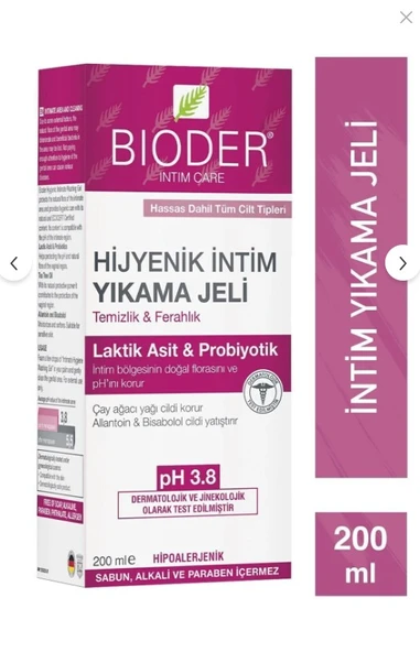 Bioder Hijyenik İntim Yıkama Jeli 200 ml ürün görseli 1