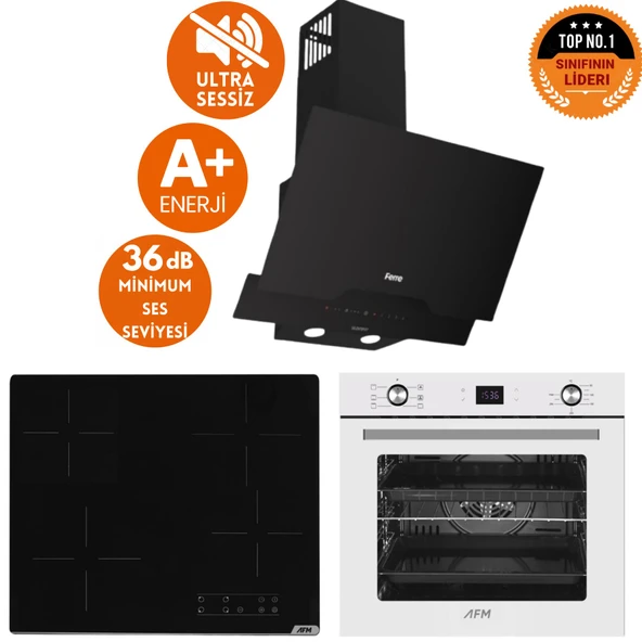 Ferre ve AFM Tech Markalı / MILAN Elektrikli Vitro. Ankastre Set (D063-SA + V6-04 + FM7701 ) ürün görseli 1