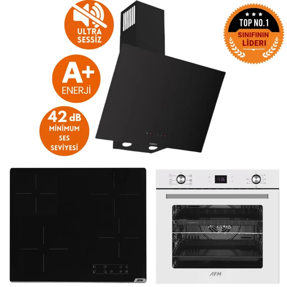 Ferre ve AFM Tech Markalı / PAOMA Sessiz Elektrik Vitro. Ankastre Set (D077-SA + V6-04 + FM7701 ) ürün görseli 1