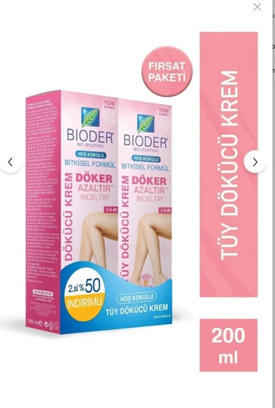 Bioder Bitkisel Formül Tüy Dökücü Krem 100 + 100 ml ürün görseli 1