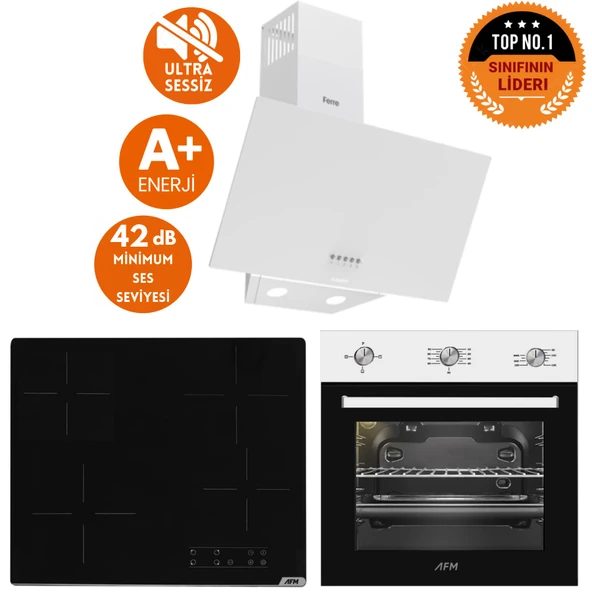 Ferre ve AFM Tech Markalı / Mona Elektrikli Vitro. Sessiz Ankastre Set (D078-SA + V6-04 + FM7301) ürün görseli 1