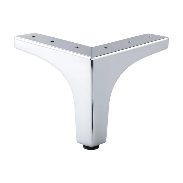 Metalon 10 cm Krom Gümüş Metal Mobilya Ayağı Dayanıklı Modern Üçgen Koltuk Sehpa Masa TV Ünitesi ürün görseli 1