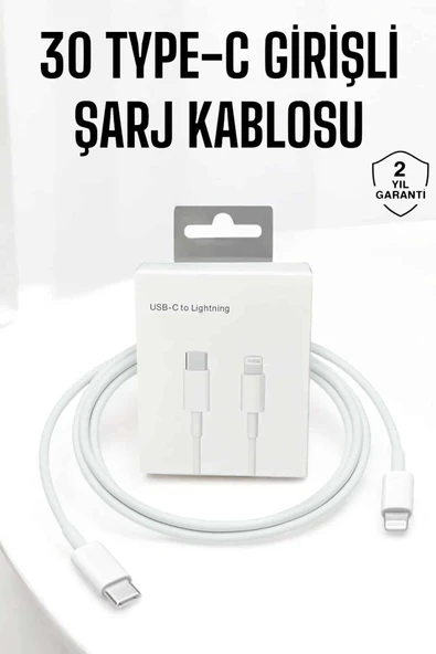 Iphone Uyumlu İOS Uyumlu Lightning Hızlı Şarj Tye C Lightning Şarj Kablosu ürün görseli 1