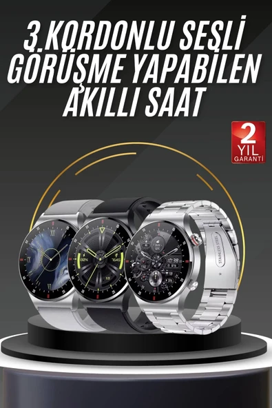 Akıllı Saat Adımsayar Nabız Ölçer Titreşim Özellikli Çağrı Cevaplama Sosyal Medya ürün görseli 1