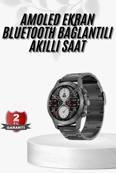 Erkeklere Özel Akıllı Saat Çelik Kordon Bluetooth Bağlantılı İOS ve Android Uyumlu ürün görseli 1